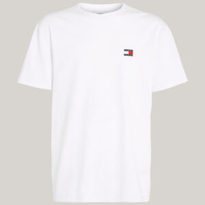 TOMMY HILFIGER - T-shirt con distintivo Tommy sul petto - Bianco