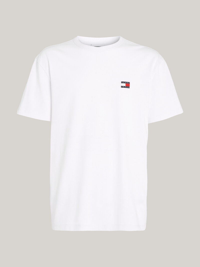 TOMMY HILFIGER - T-shirt con distintivo Tommy sul petto - Bianco