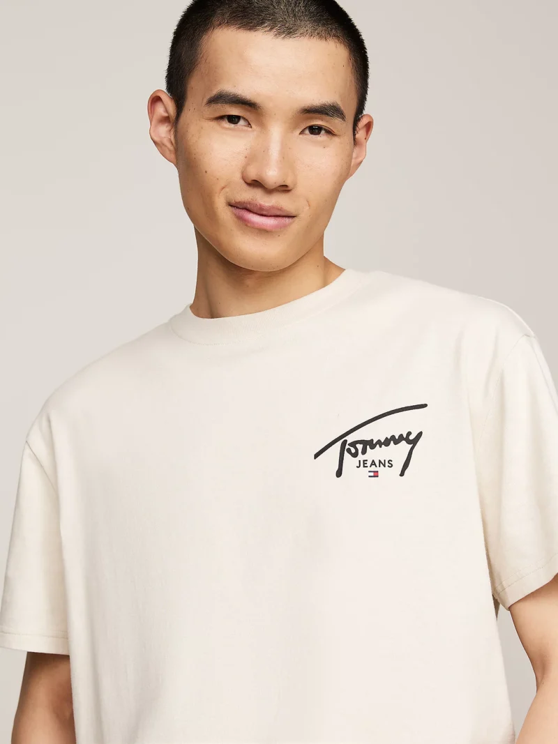 DM0DM18536_ACG_alternate2 TOMMY HILFIGER - T-shirt con logo firma - Bianco