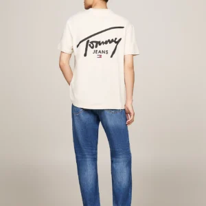 DM0DM18536_ACG_alternate3 TOMMY HILFIGER - T-shirt con logo firma - Bianco