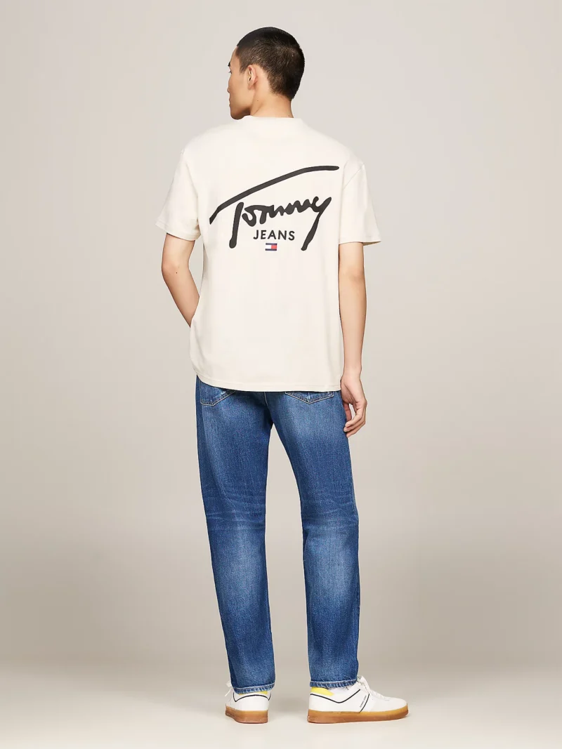 DM0DM18536_ACG_alternate3 TOMMY HILFIGER - T-shirt con logo firma - Bianco