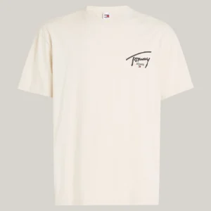 DM0DM18536_ACG_alternate4 TOMMY HILFIGER - T-shirt con logo firma - Bianco