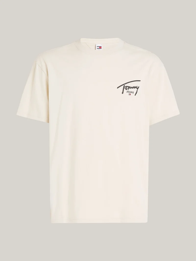 DM0DM18536_ACG_alternate4 TOMMY HILFIGER - T-shirt con logo firma - Bianco