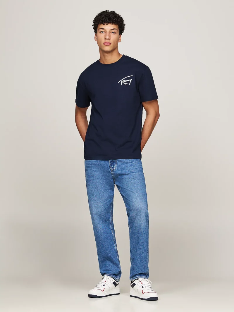 TOMMY HILFIGER - T-shirt con logo firma - Blu