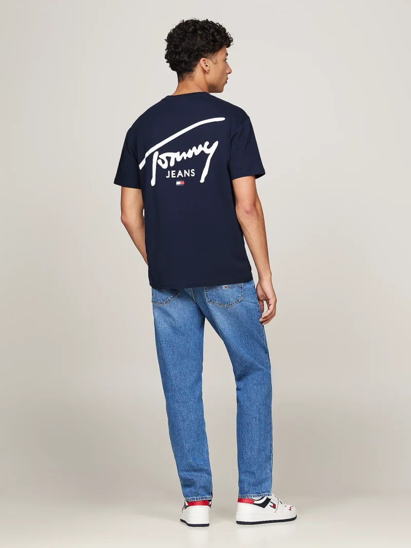 TOMMY HILFIGER - T-shirt con logo firma - Blu