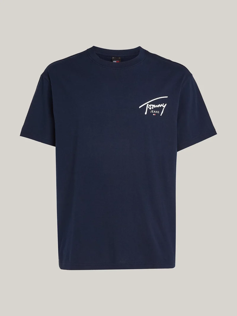 TOMMY HILFIGER - T-shirt con logo firma - Blu