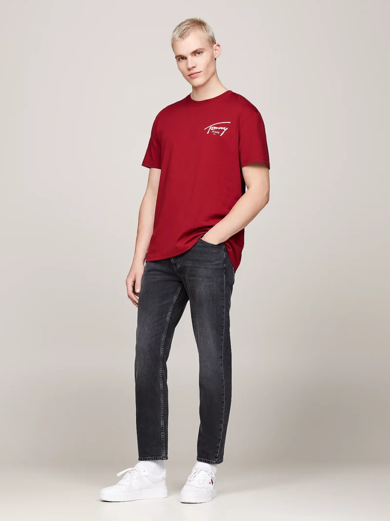 TOMMY HILFIGER - T-shirt con logo firma - Rosso