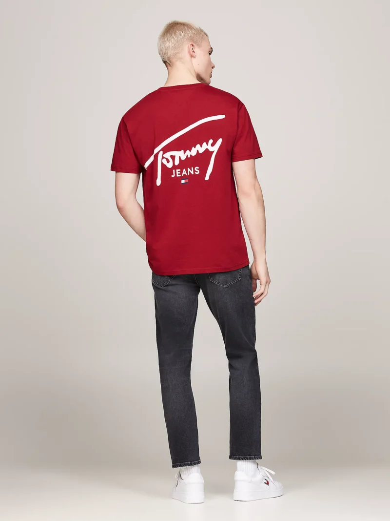 TOMMY HILFIGER - T-shirt con logo firma - Rosso