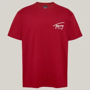 TOMMY HILFIGER - T-shirt con logo firma - Rosso