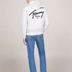 TOMMY HILFIGER - Felpa con cappuccio e logo firma - Grigio Chiaro