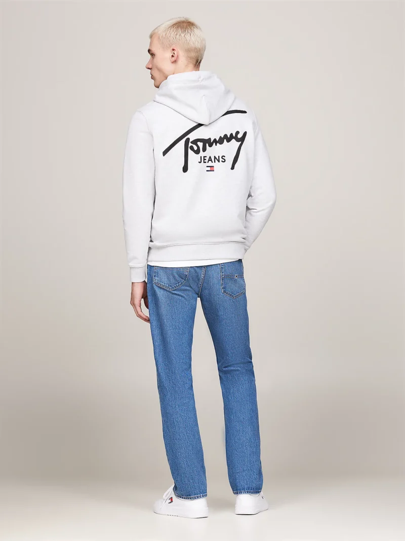 TOMMY HILFIGER - Felpa con cappuccio e logo firma - Grigio Chiaro