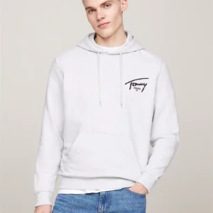 TOMMY HILFIGER - Felpa con cappuccio e logo firma - Grigio Chiaro