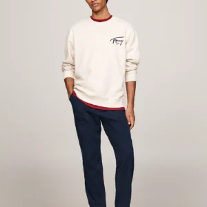 DM0DM19230_ACG_alternate1 TOMMY HILFIGER - Felpa con logo firma grafico sul retro