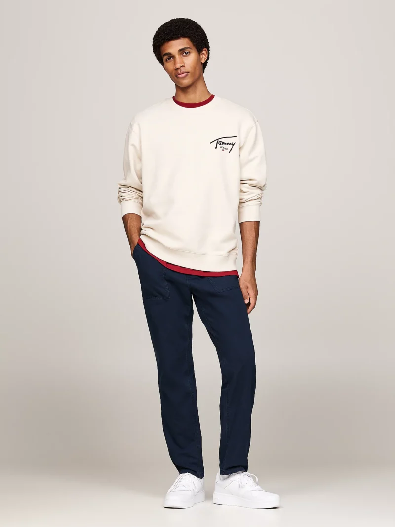 DM0DM19230_ACG_alternate1 TOMMY HILFIGER - Felpa con logo firma grafico sul retro