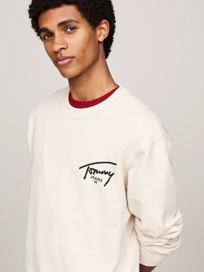 DM0DM19230_ACG_alternate2 TOMMY HILFIGER - Felpa con logo firma grafico sul retro