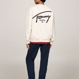 DM0DM19230_ACG_alternate3 TOMMY HILFIGER - Felpa con logo firma grafico sul retro