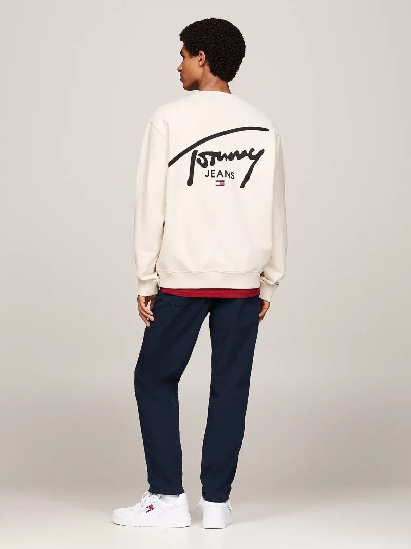 DM0DM19230_ACG_alternate3 TOMMY HILFIGER - Felpa con logo firma grafico sul retro