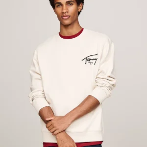DM0DM19230_ACG_main TOMMY HILFIGER - Felpa con logo firma grafico sul retro