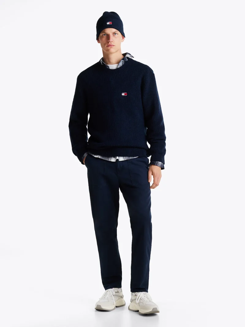TOMMY HILFIGER - Pullover in maglia a nido d'ape con lana