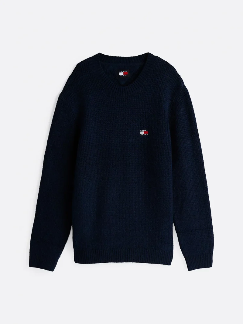 TOMMY HILFIGER - Pullover in maglia a nido d'ape con lana