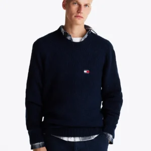 TOMMY HILFIGER - Pullover in maglia a nido d'ape con lana