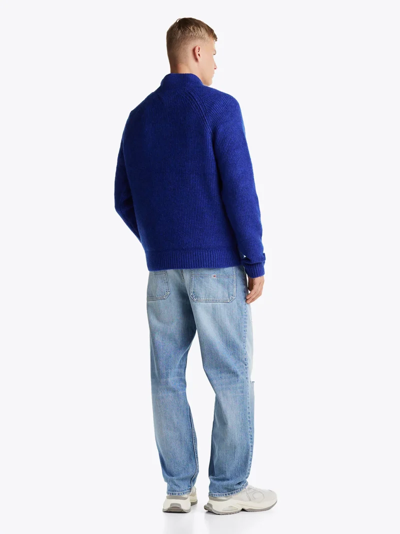 TOMMY HILFIGER - Pullover con mezza zip e distintivo Tommy - Blu