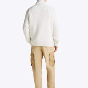 TOMMY HILFIGER - Pullover con mezza zip e distintivo Tommy - Bianco