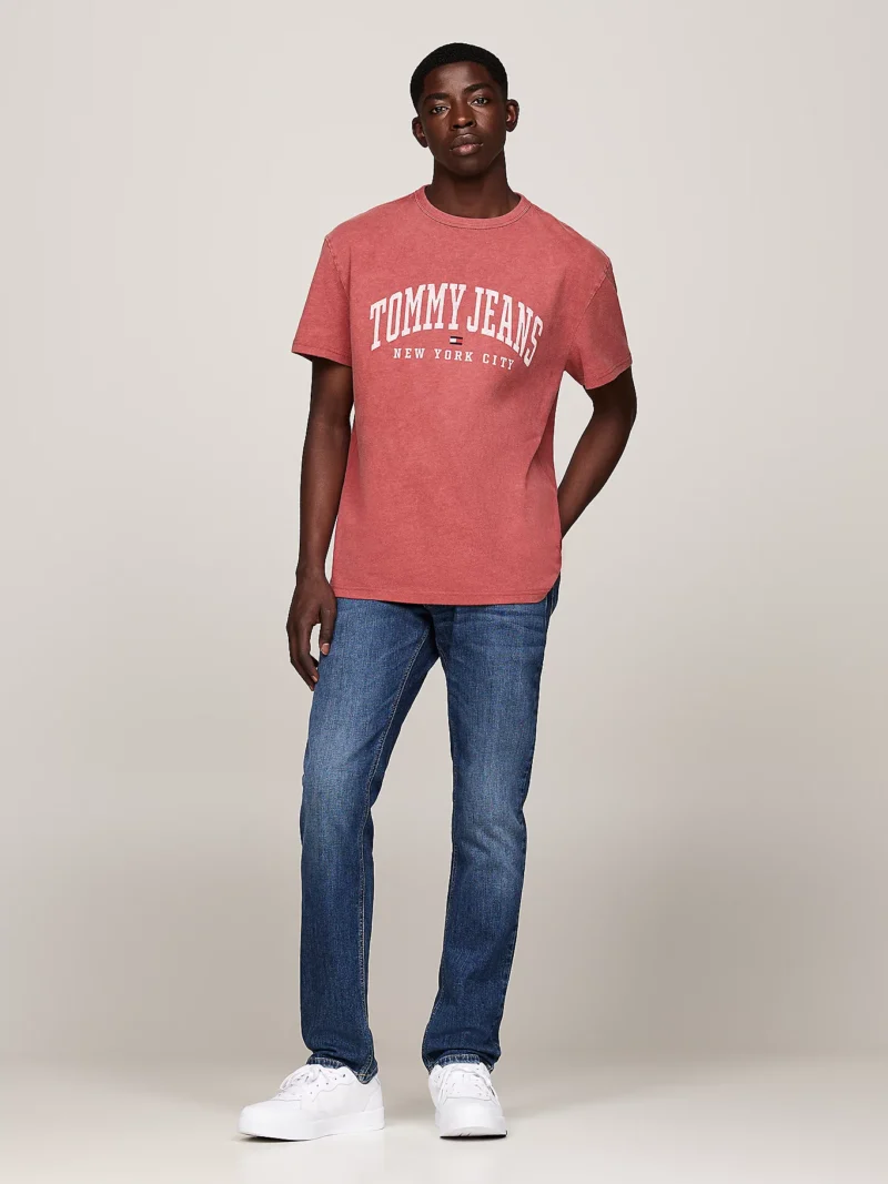 DM0DM19699_XIT_alternate1 TOMMY HILFIGER - T-shirt Varsity con effetto sbiadito e logo