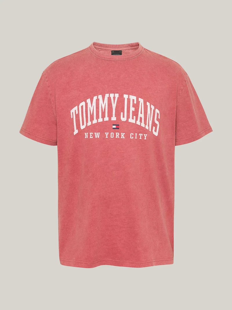 DM0DM19699_XIT_alternate4 TOMMY HILFIGER - T-shirt Varsity con effetto sbiadito e logo