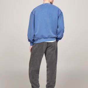 TOMMY HILFIGER - Felpa Varsity relaxed fit effetto sbiadito - Blu