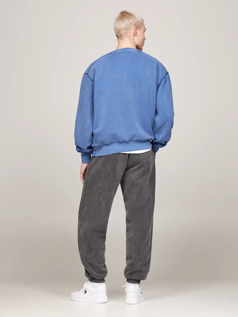 TOMMY HILFIGER - Felpa Varsity relaxed fit effetto sbiadito - Blu