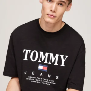 DM0DM20080_BDS_alternate2 TOMMY HILFIGER - T-shirt oversize con logo - Nero