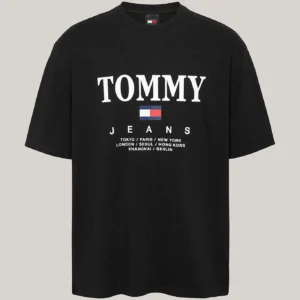 DM0DM20080_BDS_alternate4 TOMMY HILFIGER - T-shirt oversize con logo - Nero