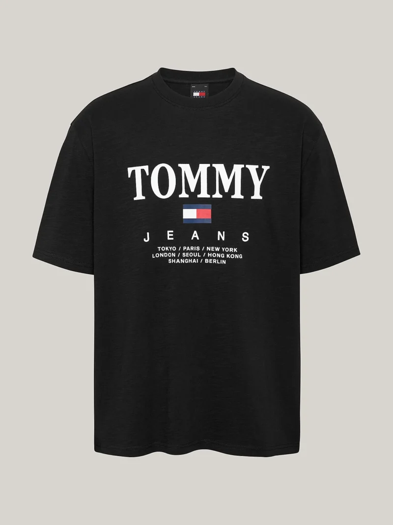 DM0DM20080_BDS_alternate4 TOMMY HILFIGER - T-shirt oversize con logo - Nero