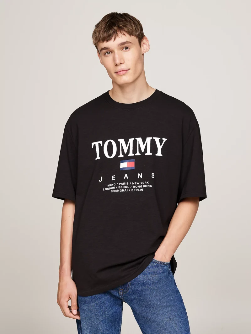 DM0DM20080_BDS_main TOMMY HILFIGER - T-shirt oversize con logo - Nero