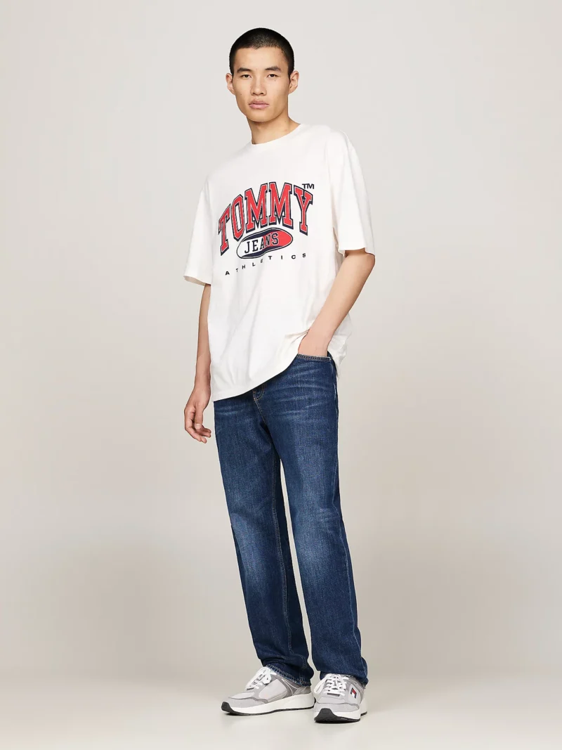 TOMMY HILFIGER - T-shirt oversize con logo - Bianco