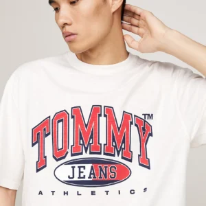 TOMMY HILFIGER - T-shirt oversize con logo - Bianco