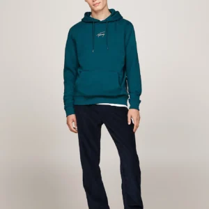 TOMMY HILFIGER - Felpa con cappuccio e logo firma dorato