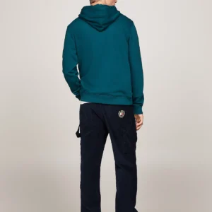 TOMMY HILFIGER - Felpa con cappuccio e logo firma dorato