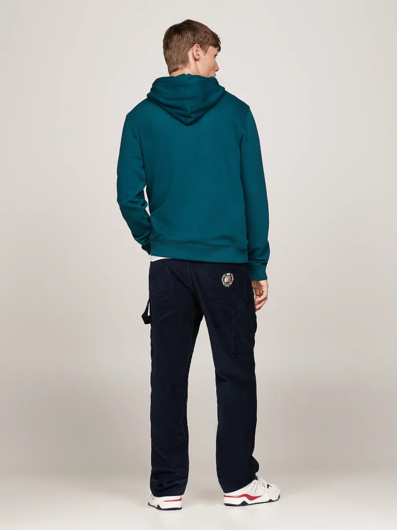 TOMMY HILFIGER - Felpa con cappuccio e logo firma dorato