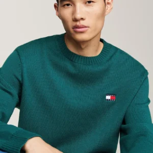TOMMY HILFIGER - Pullover con lana e distintivo