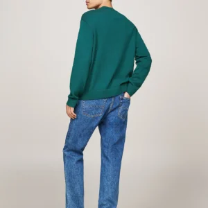 TOMMY HILFIGER - Pullover con lana e distintivo