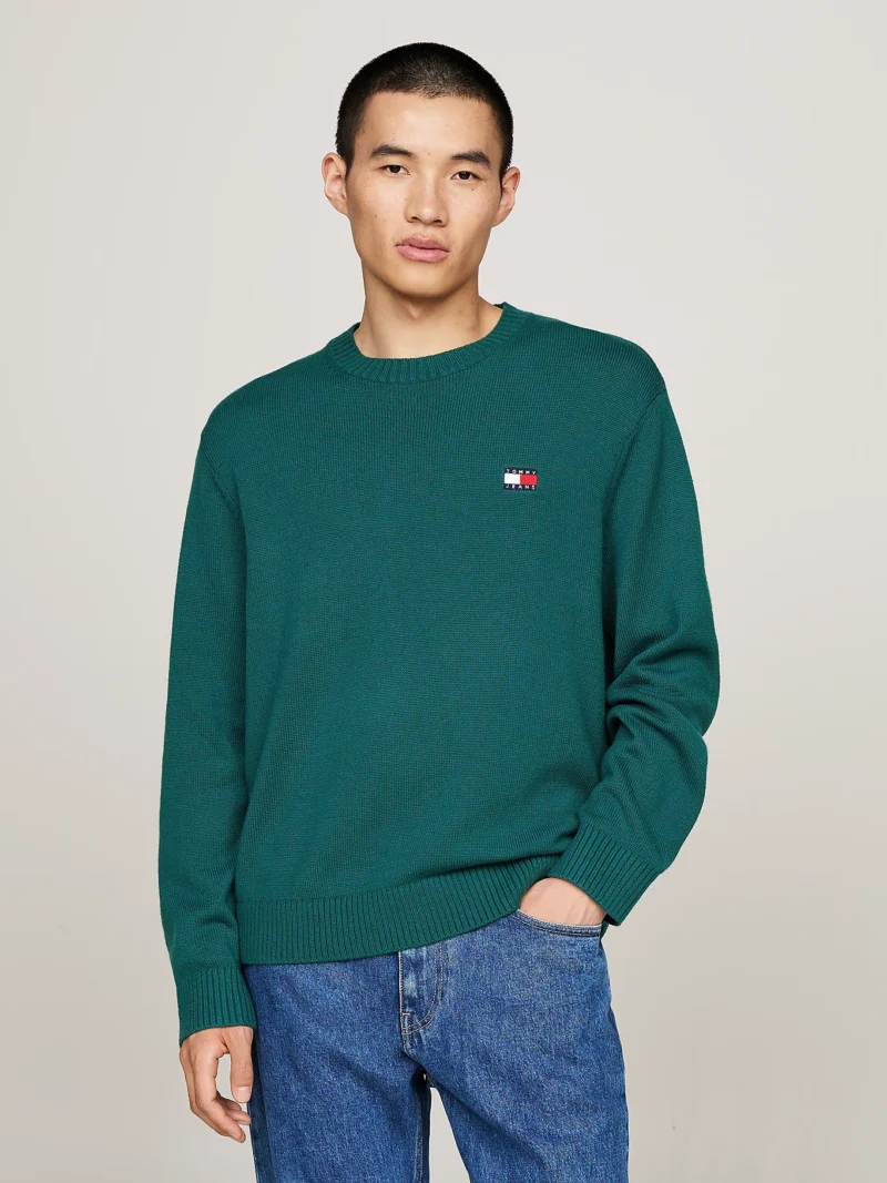 TOMMY HILFIGER - Pullover con lana e distintivo