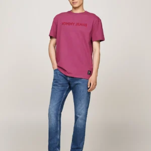 TOMMY HILFIGER - T-shirt tinta in capo con logo ricamato