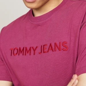 TOMMY HILFIGER - T-shirt tinta in capo con logo ricamato