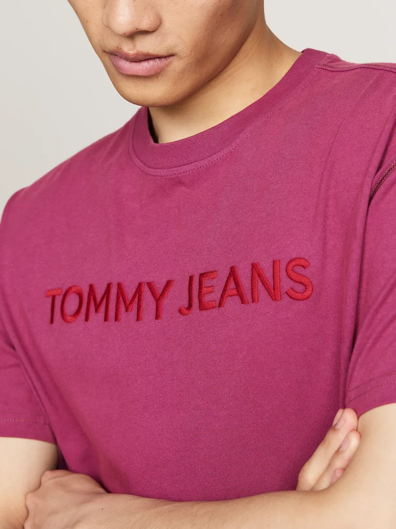 TOMMY HILFIGER - T-shirt tinta in capo con logo ricamato