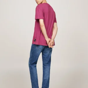 TOMMY HILFIGER - T-shirt tinta in capo con logo ricamato