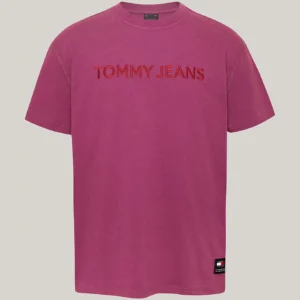 TOMMY HILFIGER - T-shirt tinta in capo con logo ricamato