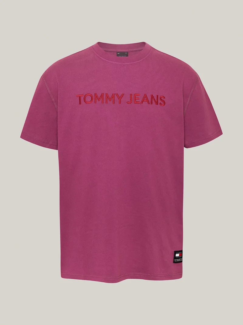 TOMMY HILFIGER - T-shirt tinta in capo con logo ricamato