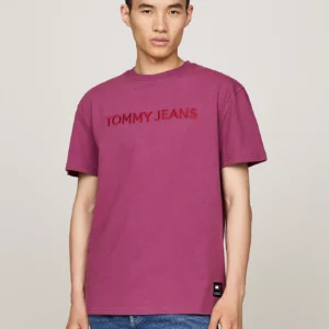 TOMMY HILFIGER - T-shirt tinta in capo con logo ricamato